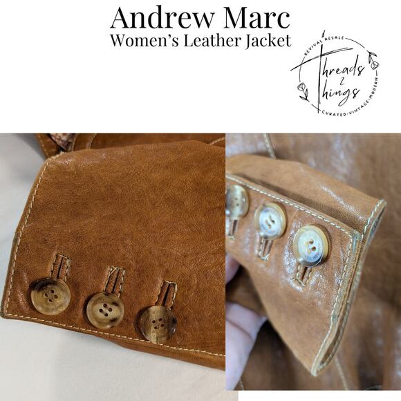 Andrew Marc New York Leather Jacket Womens Luxury Blazer Riding Classy Classic - Picture 3 of 14